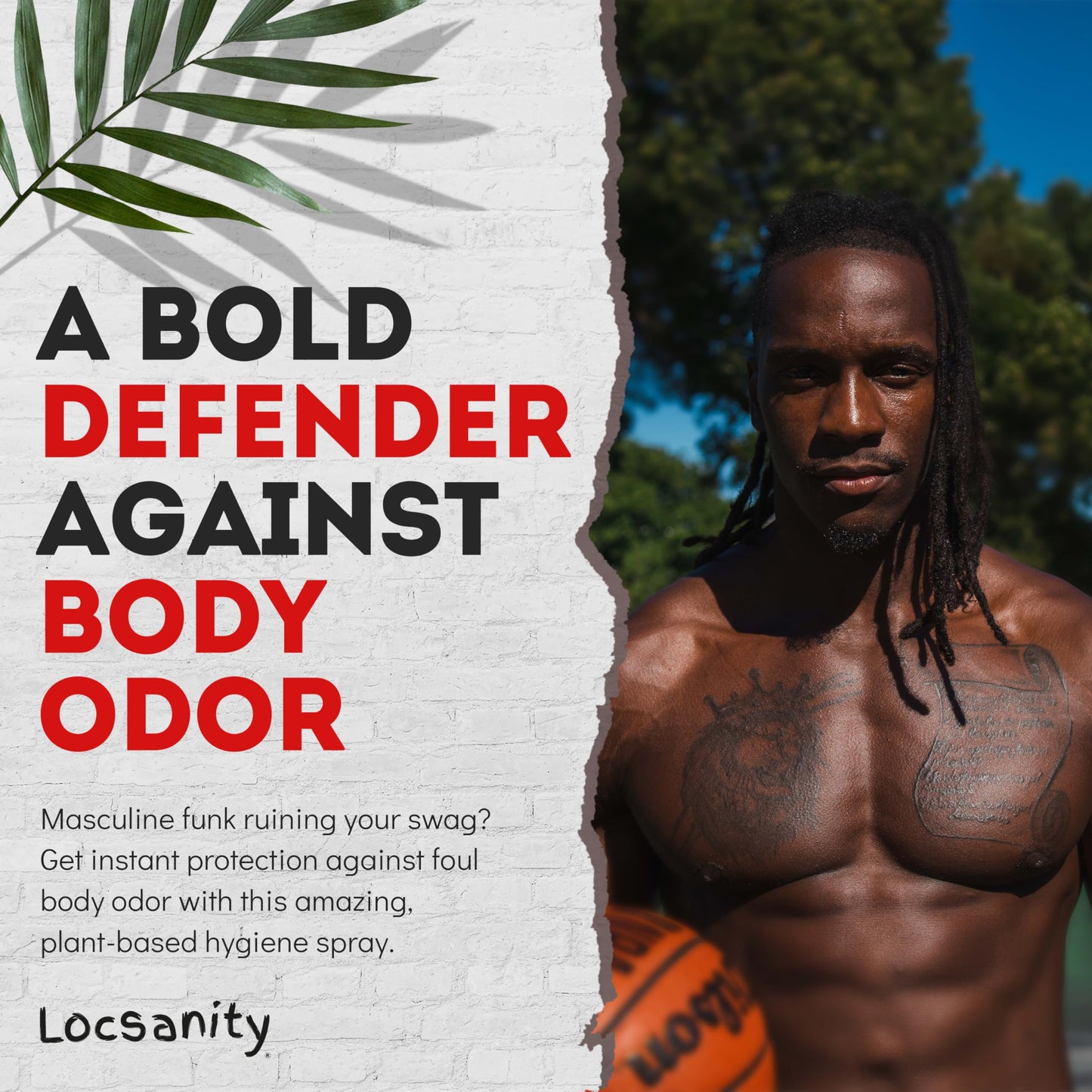 Locsanity BOLD Body Spray for Men - Freshening Deodorant for Groin, Balls, Armpits - Soothing, Cooling, Deodorizing Spray - Natural Personal Hygiene, Skincare Regimen