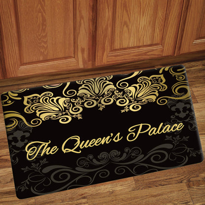 Shades of Color African American Interior Floor Mats, 29.5 x 17.7 Inches, The Queen's Palace - Black (IFM121)