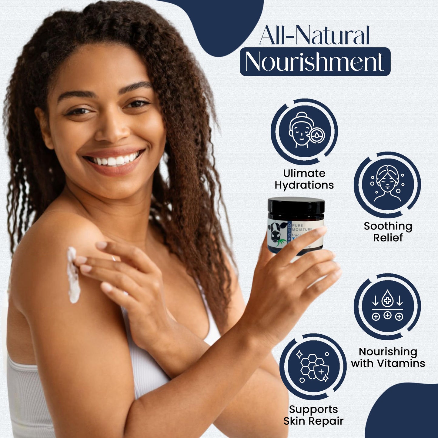 Grass Fed Beef Tallow for Skin - Tallow Face Moisturizer - Beef Tallow Balm for Face - Head to Toe Tallow Skin Care - Grass Fed Beef Tallow Moisturizer - Organic Beef Tallow for Face (Fragrance Free)