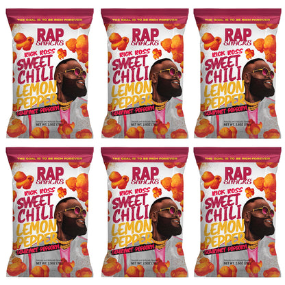 Rap Snacks Rick Ross Sweet Chili Lemon Pepper Popcorn 2.5 Oz Bags - Pack of 6