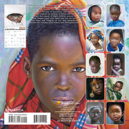 2025 African American Monthly Wall Calendar, Shades of Color: Our Children: Our Hope, Highlighting Black Culture with Beautiful Art, 12 by 12 Inches