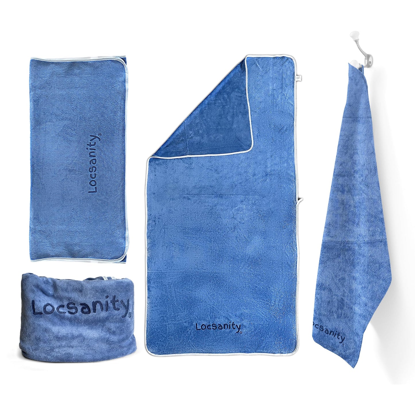 Locsanity Hair Towel Set, 3 Pack, for Dreadlocks, Locs, Sisterlocks and Natural Hair