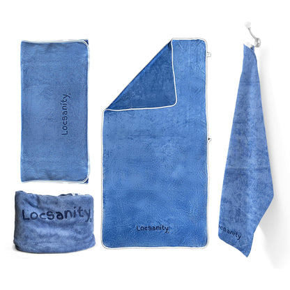Locsanity Hair Towel Set, 3 Pack, for Dreadlocks, Locs, Sisterlocks and Natural Hair