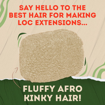 Locsanity Afro Kinky 100% Bulk Natural Human Hair - Braiding Hair for Dreadlocks, Loc Repair, Dreadlock Extensions, Twists, Braids - 8 Inches Long, 1 Oz 22 - Ash Blonde