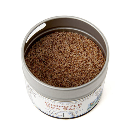 Chipotle Sea Salt | Authentic Artisanal Sea Salt | All Natural, Non GMO Seasoning | Hand Crafted in Small Batches | Made in USA | GLP-1 Friendly | Magnetic Tin | Ultra Premium Seasoning and Rub | No MSG, Gluten, Artificial Anything | Gustus Vitae