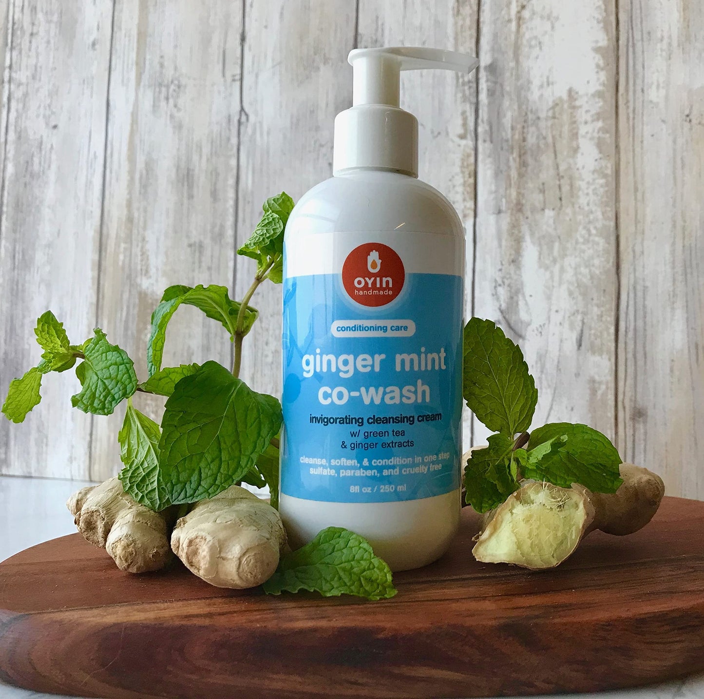 Oyin Handmade Ginger Mint Co-Wash with Invigorating Cleansing Cream with Green Tea & Ginger Extracts |8 oz