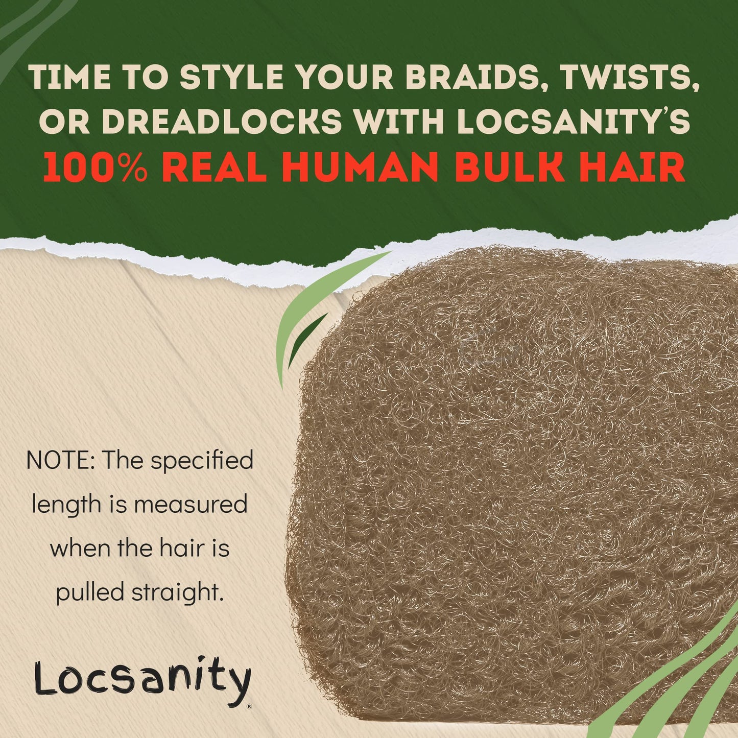 Locsanity Afro Kinky 100% Bulk Natural Human Hair - Braiding Hair for Dreadlocks, Loc Repair, Dreadlock Extensions, Twists, Braids - 8 Inches Long, 1 Oz