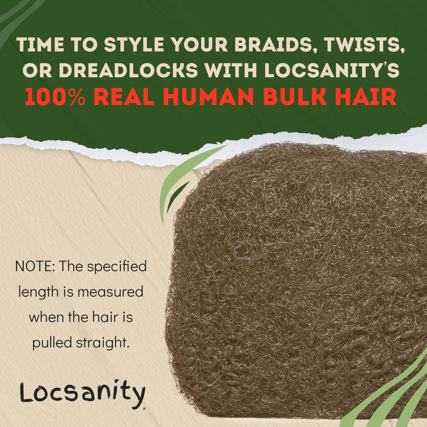 Locsanity Afro Kinky 100% Bulk Natural Human Hair - Braiding Hair for Dreadlocks, Loc Repair, Dreadlock Extensions, Twists, Braids - 8 Inches Long, 1 Oz - #6