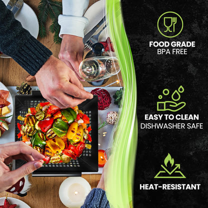 Kona Extra Large Grill Basket for Veggies - Premium Nonstick Grilling Basket/Grill Net - Essential Grilling Accessories For Outdoor Grill & BBQ, 14x13x4 Inches