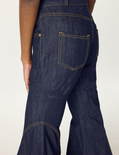 Sergio Hudson, Bell Bottom Jean, 2, Dark Wash Denim