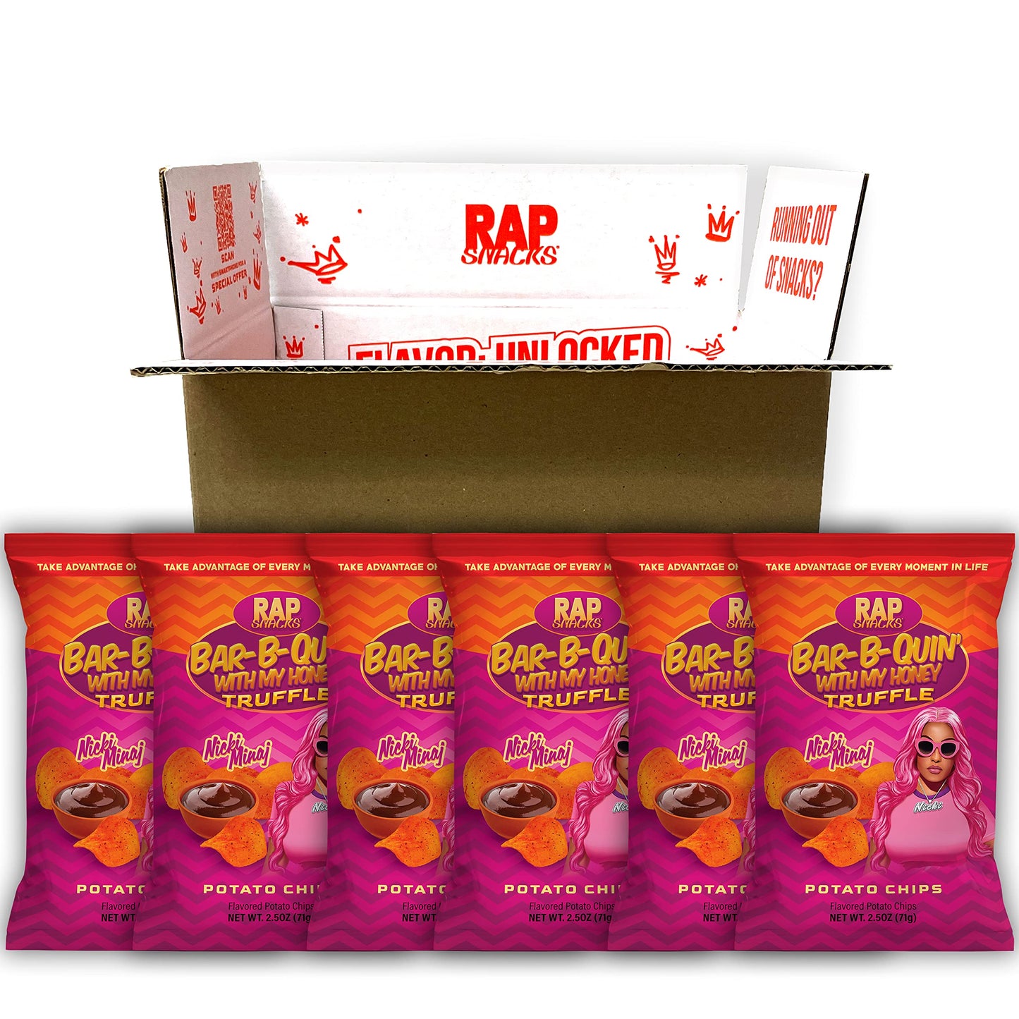 Rap Snacks Nicki Minaj Bar-B-Quin' with my Honey Truffle Chips -Pack of 6