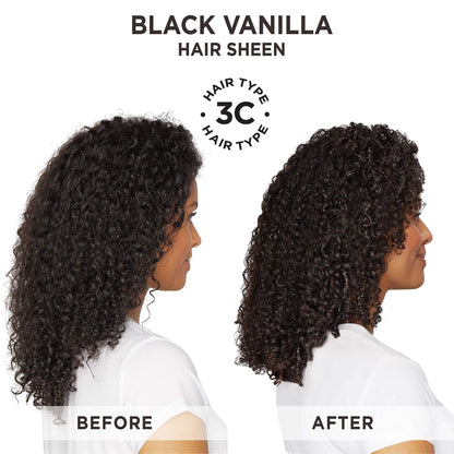 Carol's Daughter Black Vanilla Hair Sheen for Curly, Wavy or Natural Hair, Hair Shine Spray and Moisturizer For Dry, Dull or Brittle Hair, 4.3Fl Oz