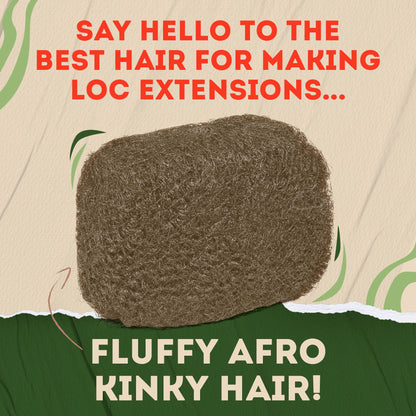 Locsanity Afro Kinky 100% Bulk Natural Human Hair - Braiding Hair for Dreadlocks, Loc Repair, Dreadlock Extensions, Twists, Braids - 8 Inches Long, 1 Oz #6
