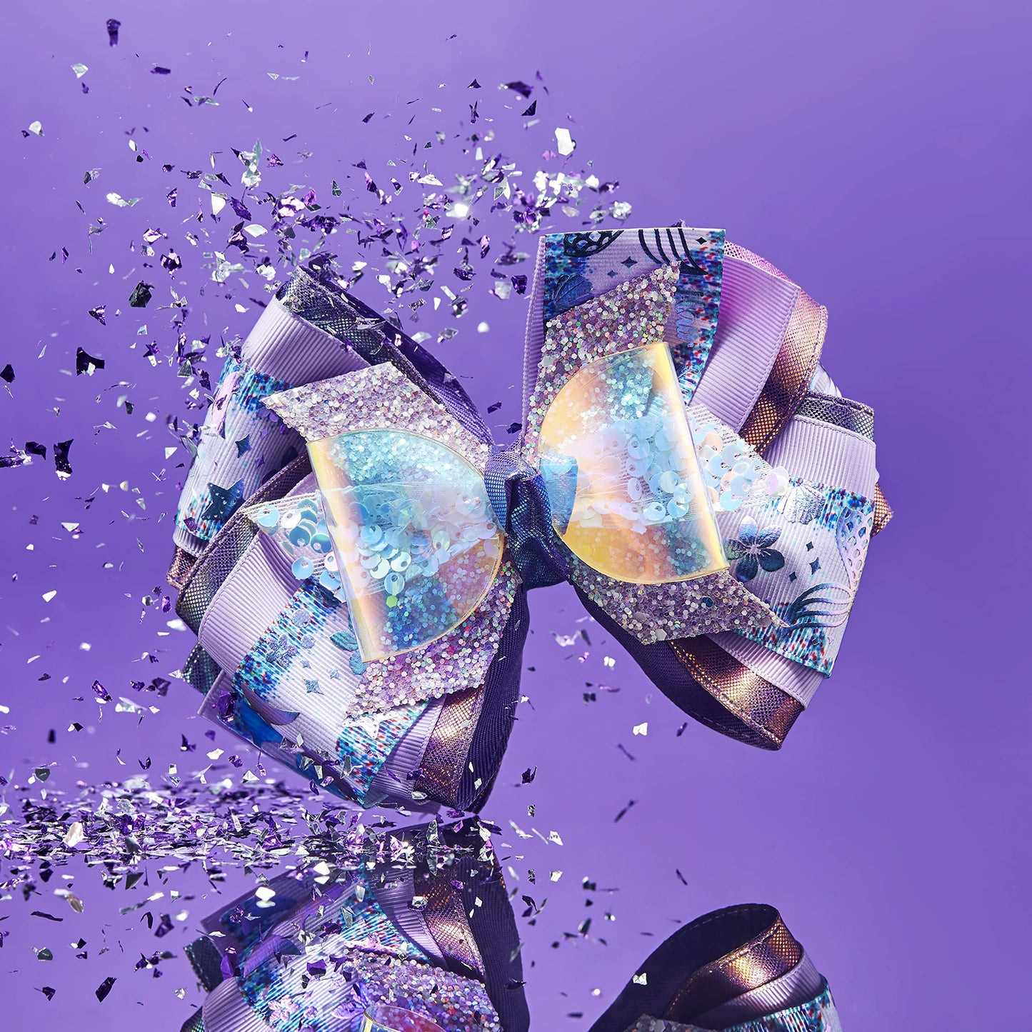 Lily Frilly Purple Glimmer Bow