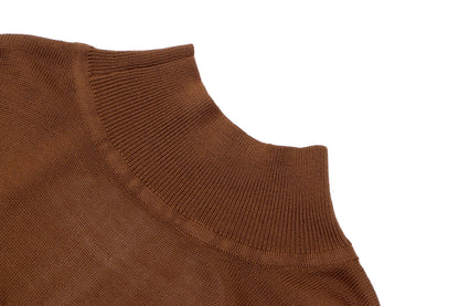 Pantora Women's Sharron Keyhole Turtle Neck Top, Brown, Small