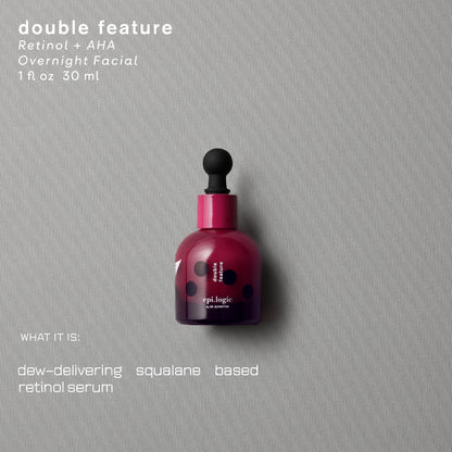epi.logic Double Feature | Retinol + AHA Overnight Facial 30 ml / 1 fl oz