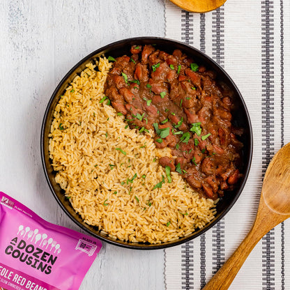 A Dozen Cousins Seasoned Beans, Vegan and Non-GMO Meals Ready to Eat Made with Avocado Oil (Creole Red Beans, 8 Pack)