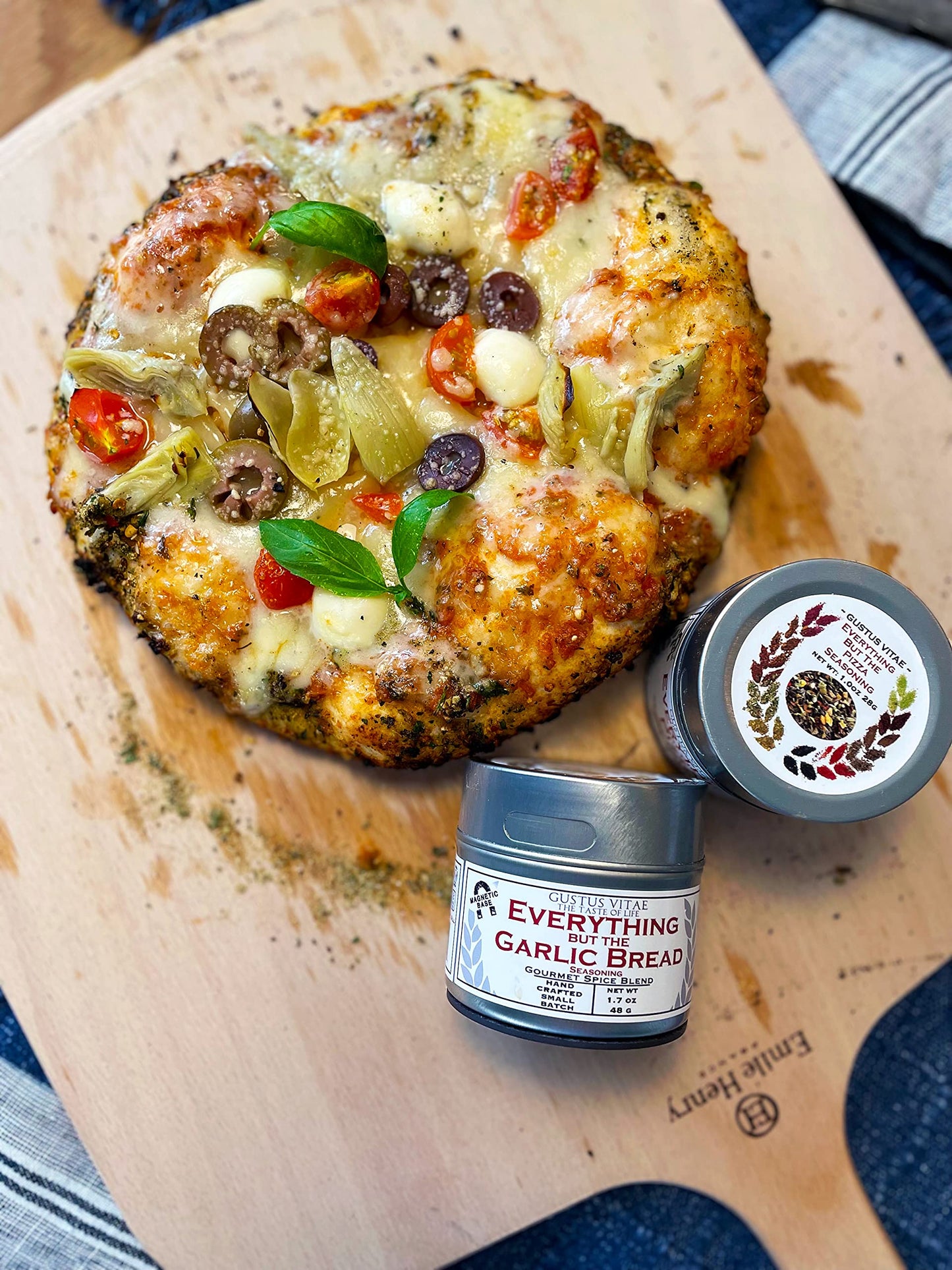 Everything But the Pizza Seasoning | Gourmet Spice Blend | Non GMO, All Natural | Handmade in Small Batches in USA | Artisanal Seasoning Mix | Magnetic Tin | GLP-1 Friendly | Sustainably Sourced Rub | Ultra Premium | Gustus Vitae | #846