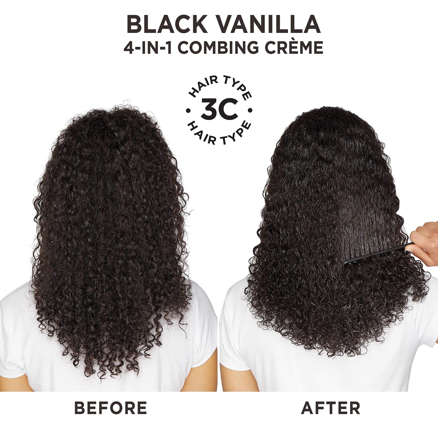 Carol's Daughter Black Vanilla 4-in-1 Combing Creme, Hair Cream For Curly, Wavy or Natural Hair, Hair Detangler for Dry, Dull or Brittle Hair, 8 Fl Oz