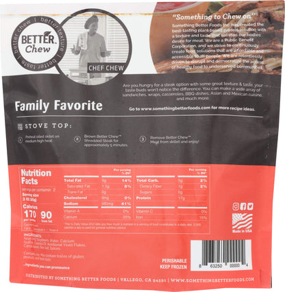 BETTER CHEW Substitute, Philly Shredded Plant Based Steak, 7 OZ