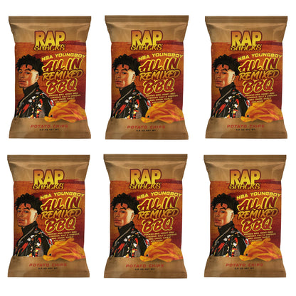 Rap Snacks YoungBoy Never Broke Again All In Remixed BBQ Potato Chips 2.5 Oz Bags - Pack of 6