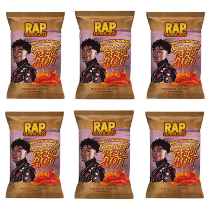 Rap Snacks YoungBoy Never Broke Again Louisiana Red Hot Potato Chips 2.5 Oz Bags - Pack of 6