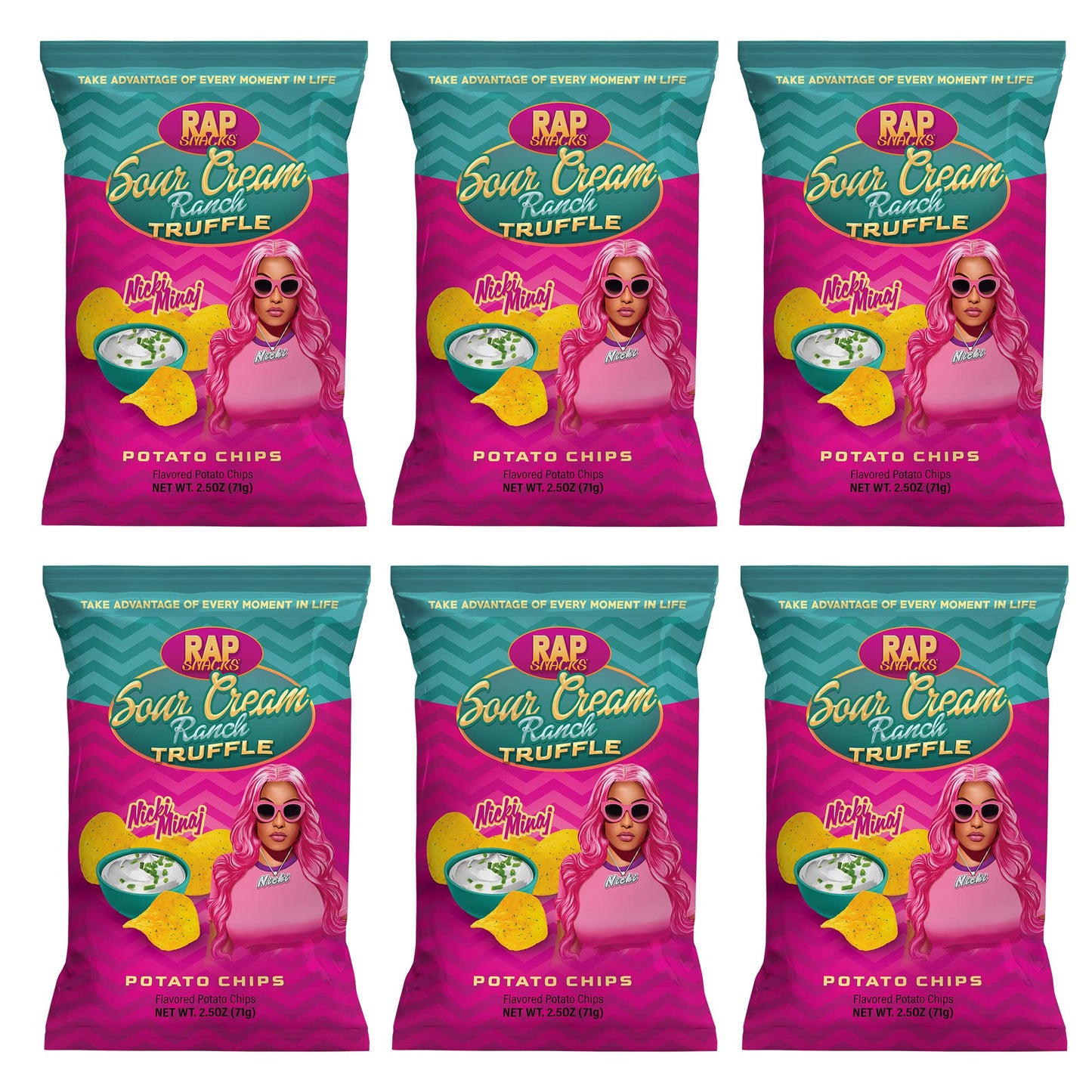Rap Snacks Nicki Minaj Sour Cream Ranch Truffle Chips -Pack of 6