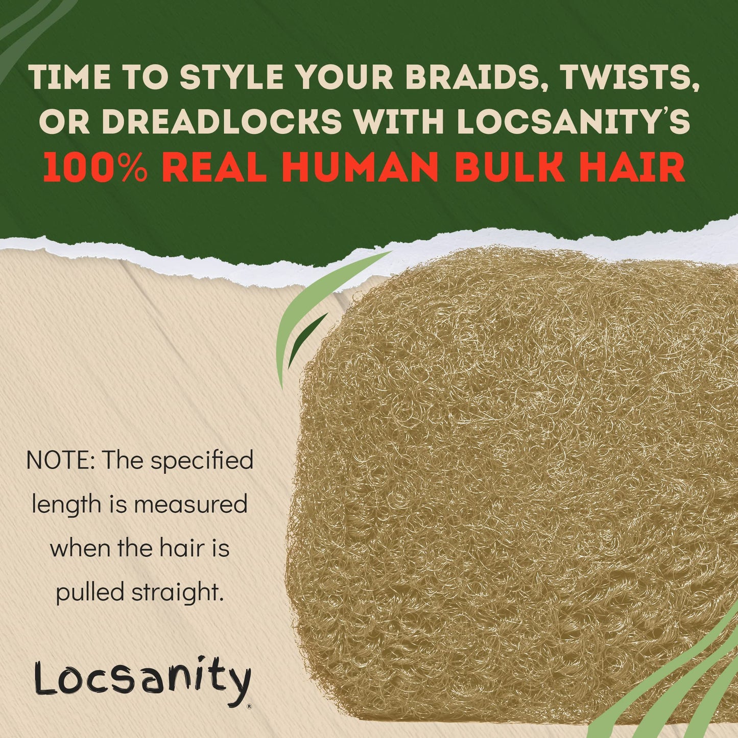 Locsanity Afro Kinky 100% Bulk Natural Human Hair - Braiding Hair for Dreadlocks, Loc Repair, Dreadlock Extensions, Twists, Braids - 8 Inches Long, 1 Oz - #27