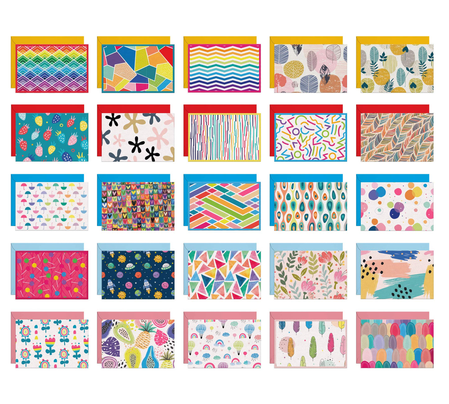 Dessie 50 Different Blank Cards With Envelopes - 4x6 Inch Blank Greeting Cards w/Colored Envelopes & Gold Seals. Colorful Designs - No Repetition. All Occasion Note Cards with Envelopes Set