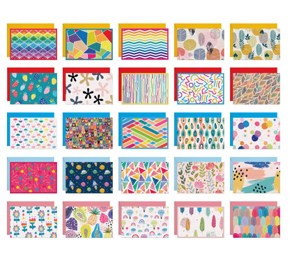 Dessie 50 Different Blank Cards With Envelopes - 4x6 Inch Blank Greeting Cards w/Colored Envelopes & Gold Seals. Colorful Designs - No Repetition. All Occasion Note Cards with Envelopes Set