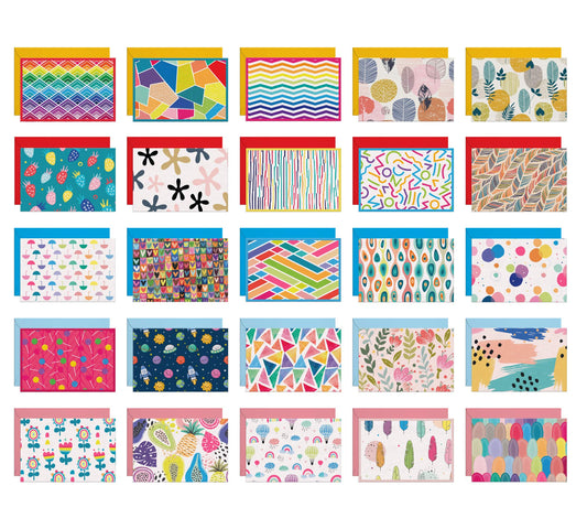 Dessie 50 Different Blank Cards With Envelopes - 4x6 Inch Blank Greeting Cards w/Colored Envelopes & Gold Seals. Colorful Designs - No Repetition. All Occasion Note Cards with Envelopes Set