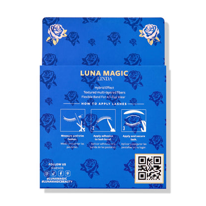 LUNA MAGIC Linda Faux Mink Lashes, Multipack, Hybrid Effect, Reusable, Wispy & Natural, Cruelty Free, 15MM, 4 Pairs