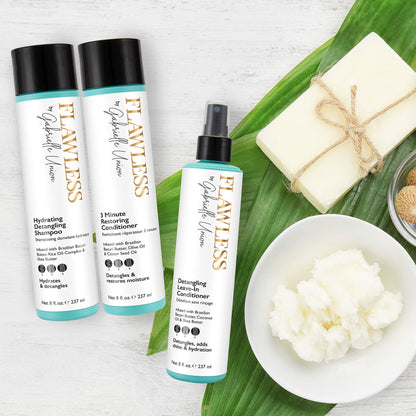 Flawless by Gabrielle Union Twist Out Gift Bundle - Hydrating Shampoo, Deep Conditioning Mask, Leave-in Conditioner, Defining Curl Cream, and Heat Protectant Spray