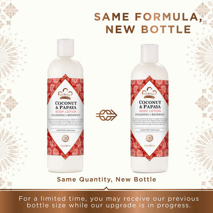 Nubian Heritage Body Lotion Coconut and Papaya For Dry Skin Paraben Free, 13 oz