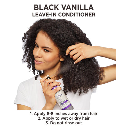 Carol's Daughter Black Vanilla Leave In Conditioner for Curly, Wavy or Natural Hair, Moisturizing Hair Care for Dry, Dull or Brittle Hair, 8 Fl Oz