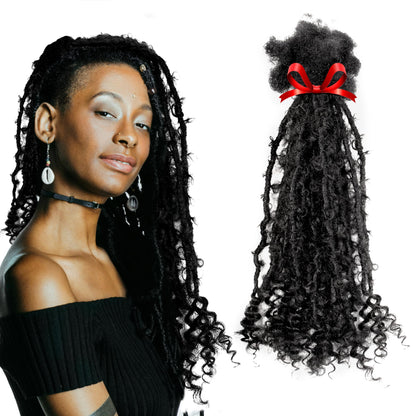 Locsanity Butterfly Loc Extensions – Authentic Human Crochet Hair for Effortless Bohemian Look – Customizable Distressed Loc Extensions