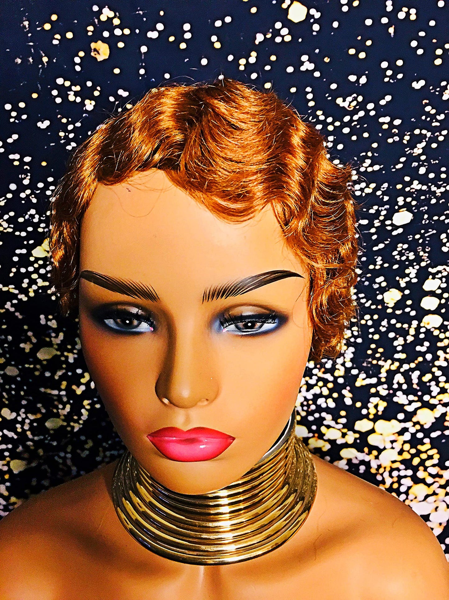 2Chique Boutique Women's Human Hair Pixie Wave Style Short Wig (Color 30)