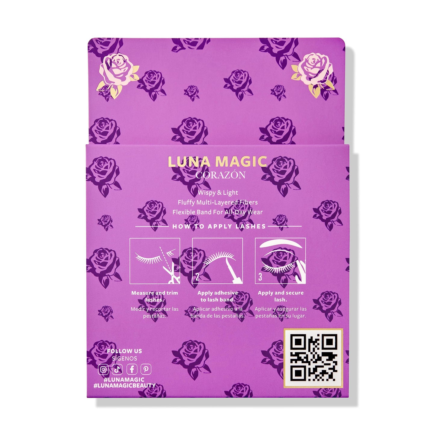 LUNA MAGIC Corazón Faux Mink Lashes, Multipack, Wispy & Light, Reusable, Cat Eye & Natural, Cruelty Free, 14MM, 4 Pairs