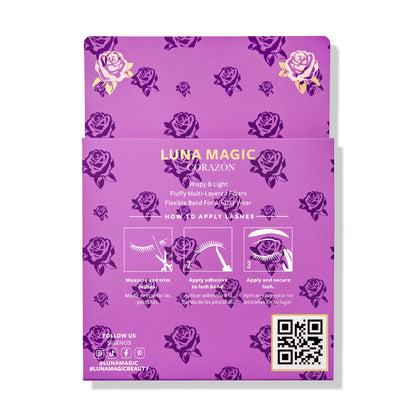 LUNA MAGIC Corazón Faux Mink Lashes, Multipack, Wispy & Light, Reusable, Cat Eye & Natural, Cruelty Free, 14MM, 4 Pairs