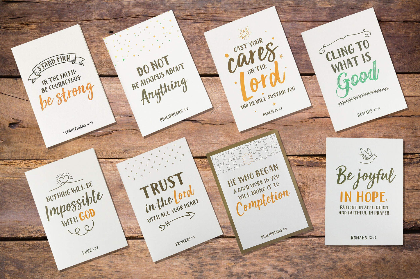 Dessie 56 Pack Inspirational Bible Verse Cards with Envelopes | 8 Unique Scripture Cards | Boxed Greeting Card Set with Blessed Stickers And Bonus Self-Reflection E- Scripture Journal