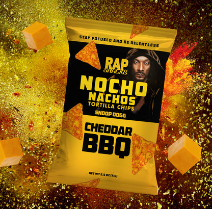 Rap Snacks Snoop Dogg Cheddar BBQ Nocho Nachos Tortilla Chips 2.5 Oz Bags - Pack of 6