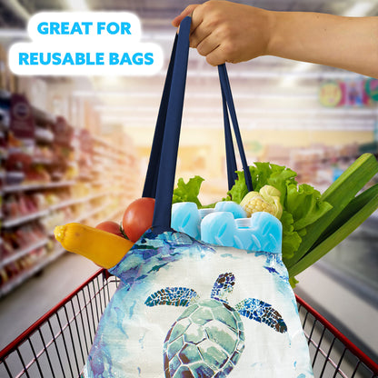 Kona (Set of 4) XL Slim + Blue Ice Packs - XL Slim, Turquoise Ice Packs & (2 lb) Small Blue Ice Packs - Refreezable & Reusable for Coolers - Perfect for The Beach, Camping Trips, and Sports Events