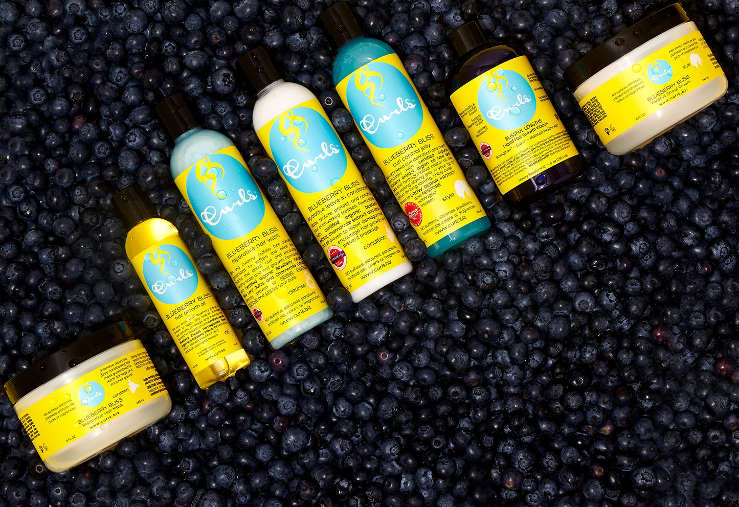 Curls Blueberry Bliss Reparative Leave In Conditioner - 8 oz, Helps Repair Damage and Prevent Breakage, Conditioner for Curly Hair, Wavy, and Coily Hair Types