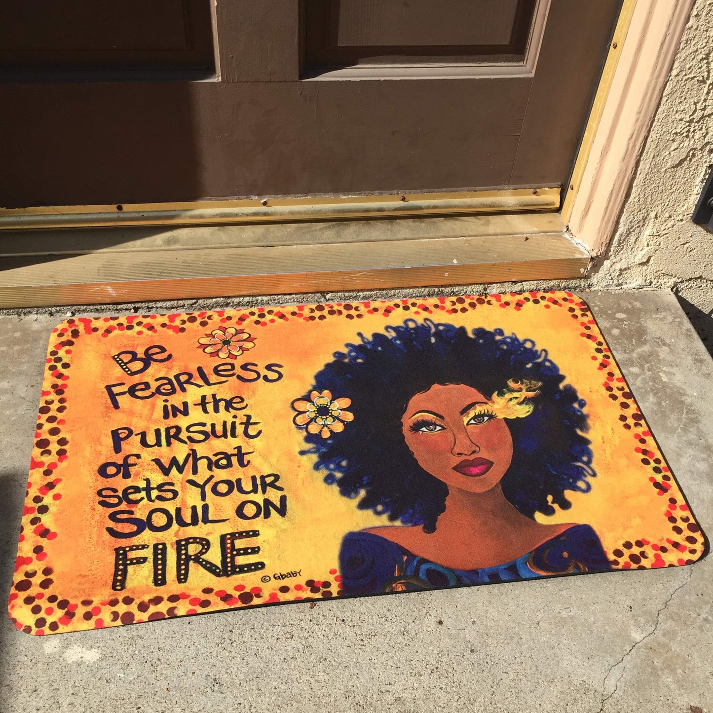 Shades of Color African American Interior Floor Mats, 29.5 x 17.7 Inches, Soul on Fire (IFM111)