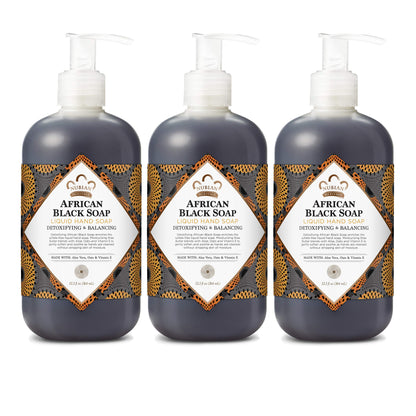 Nubian Heritage Hand Soap Deep Clean African Black Soap Cleanser 12.3 oz 3 Count