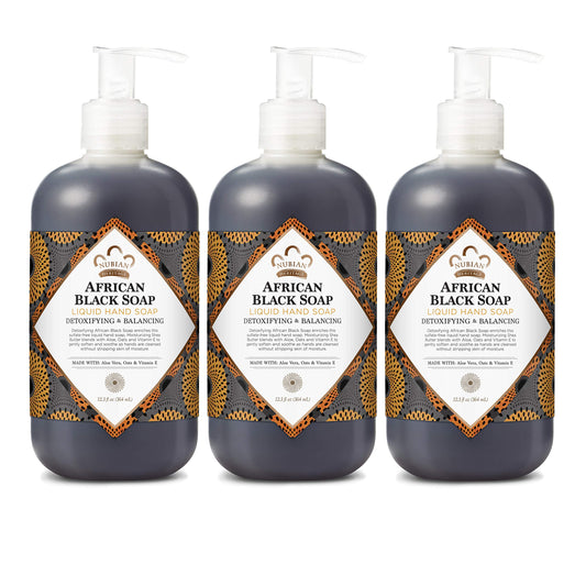Nubian Heritage Hand Soap Deep Clean African Black Soap Cleanser 12.3 oz 3 Count