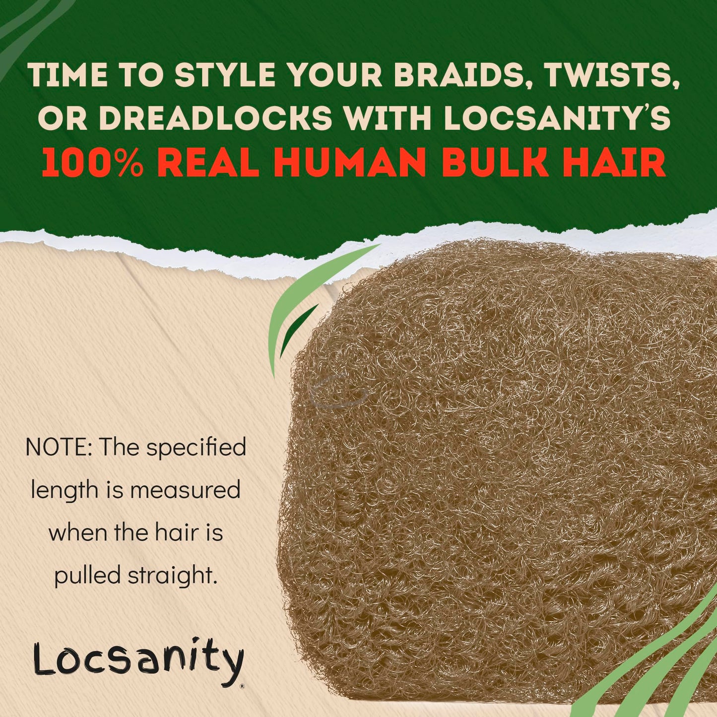 Locsanity Afro Kinky 100% Bulk Natural Human Hair - Braiding Hair for Dreadlocks, Loc Repair, Dreadlock Extensions, Twists, Braids - 8 Inches Long, 1 Oz