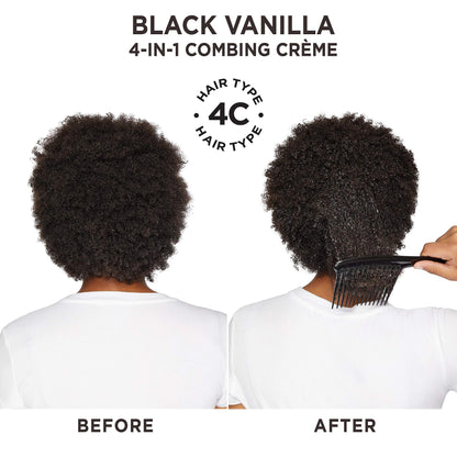 Carol's Daughter Black Vanilla 4-in-1 Combing Creme, Hair Cream For Curly, Wavy or Natural Hair, Hair Detangler for Dry, Dull or Brittle Hair, 8 Fl Oz