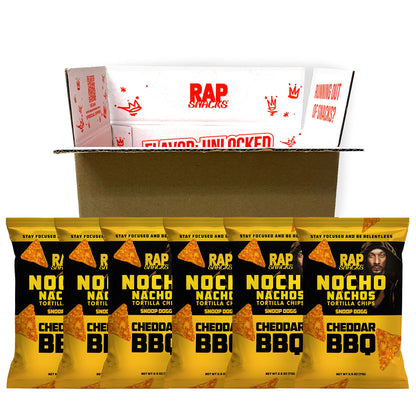 Rap Snacks Snoop Dogg Cheddar BBQ Nocho Nachos Tortilla Chips 2.5 Oz Bags - Pack of 6
