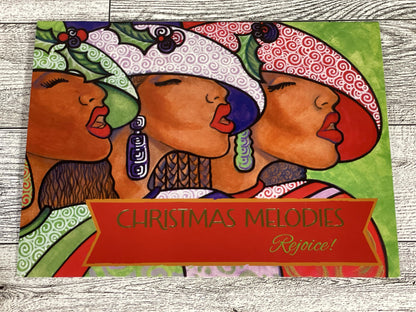 Shades of Color Christmas Melodies African American Christmas Cards 5 x 6.75 inches, 15 Cards and Envelopes (X23-179)